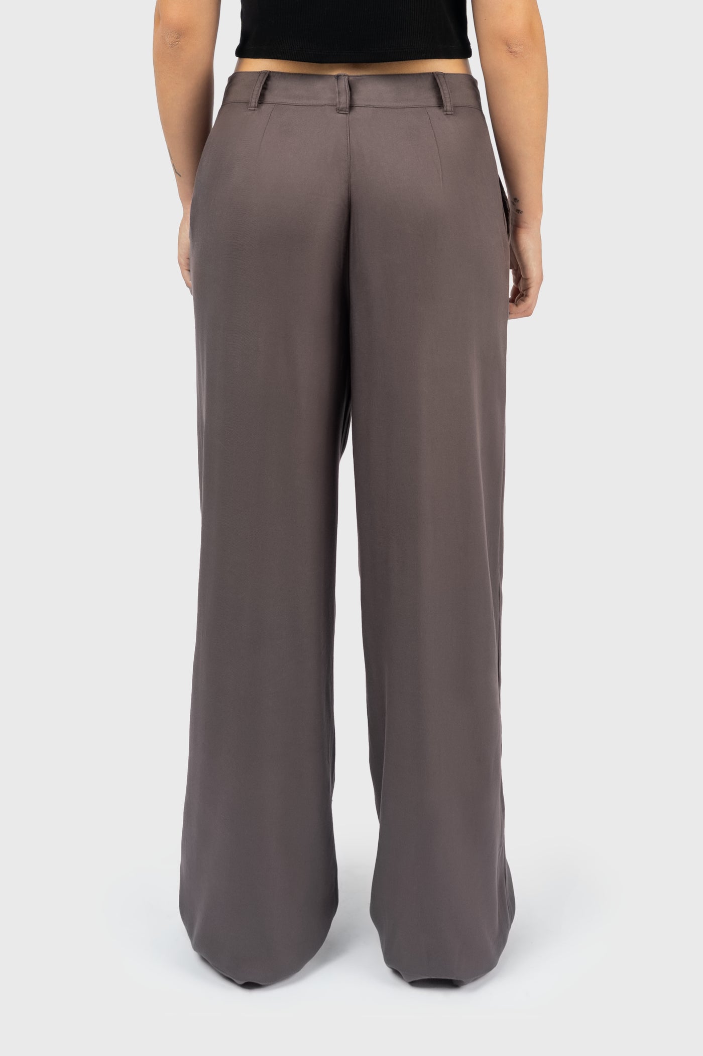 100% Ecovero Viscose Wide Leg Mid Waist Pants