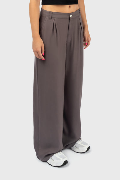 100% Ecovero Viscose Wide Leg Mid Waist Pants