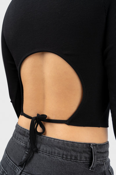 Open Back Long Sleeve Top