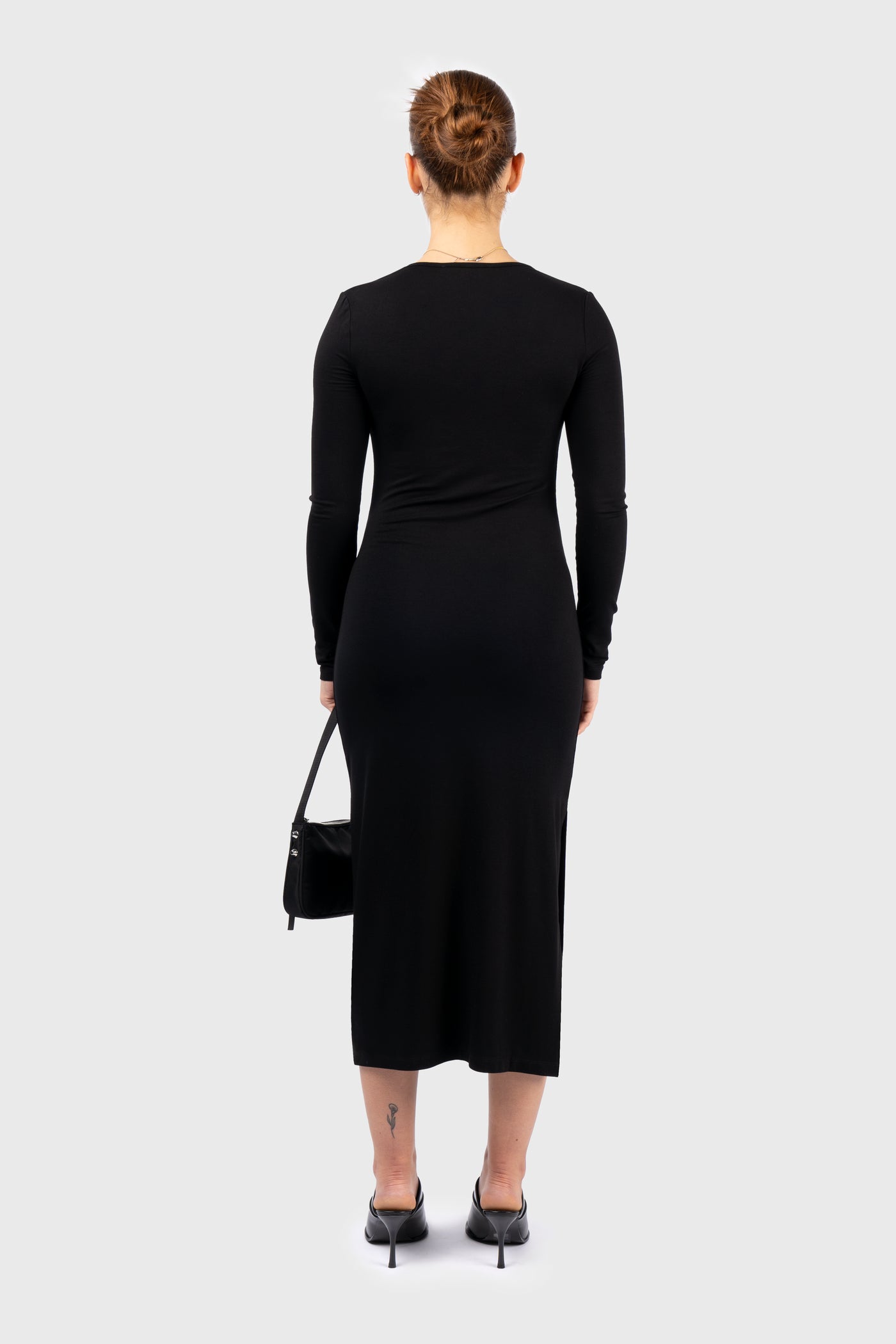 Scoop Neck Long Sleeve Jersey Dress