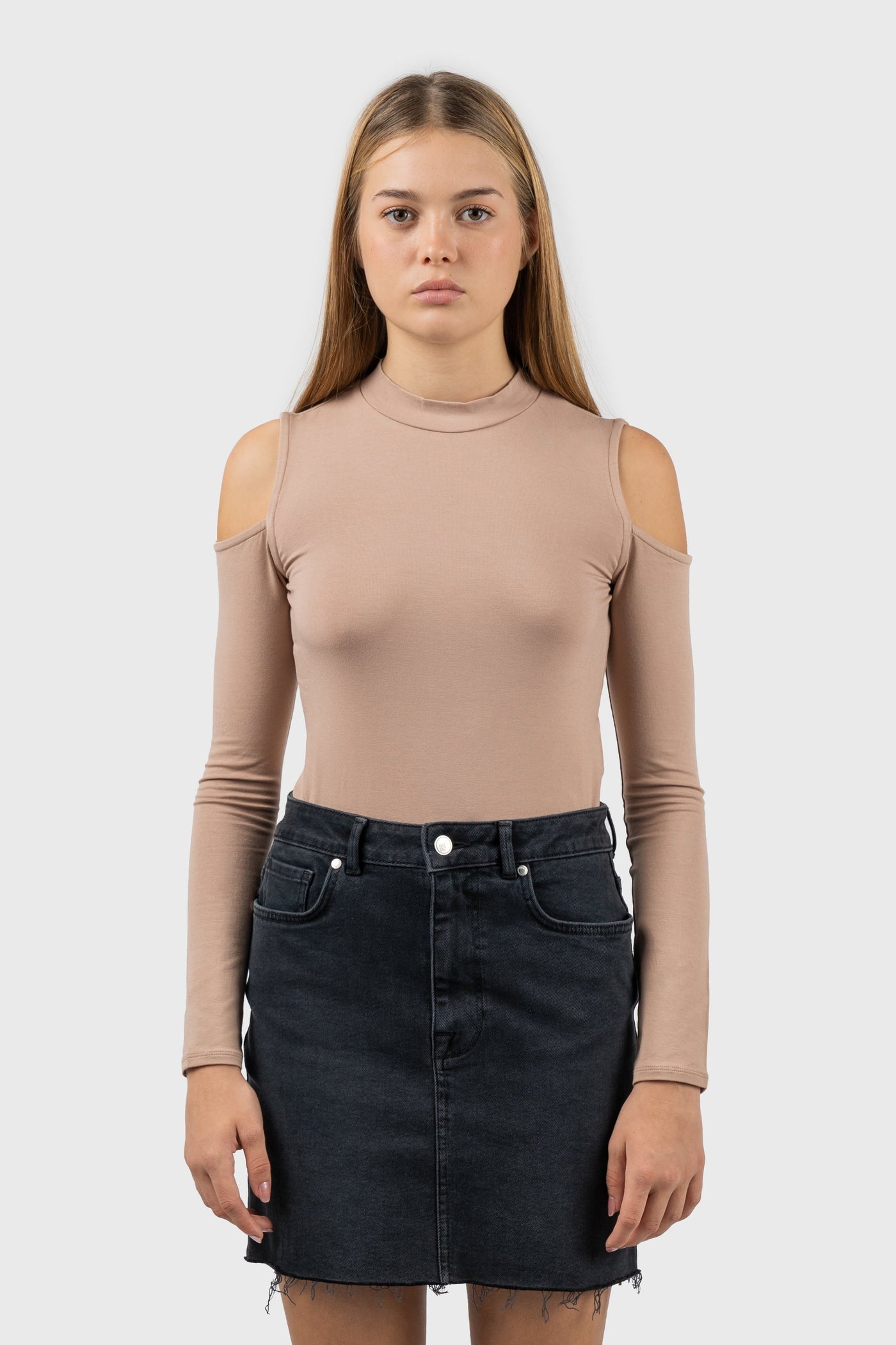 Cold Shoulder High Neck Bodysuit