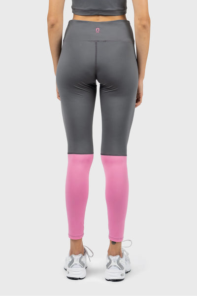 Grey and Pink Active Long Leggings