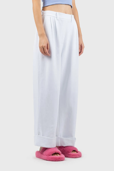 Wide Leg Jersey Trousers