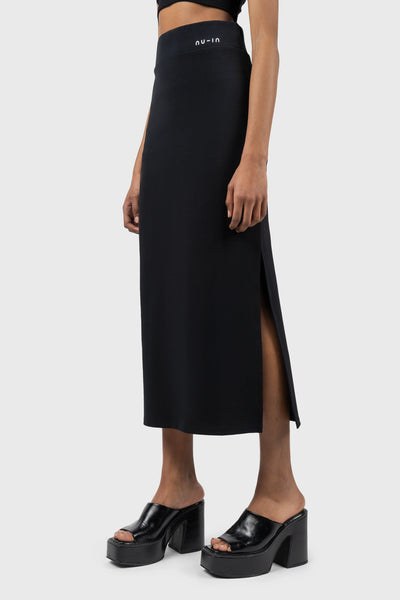 Logo High Waist Jersey Skirt