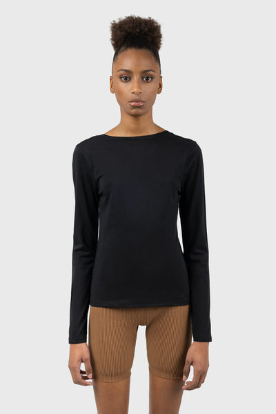 Scoop Back Long Sleeve Top