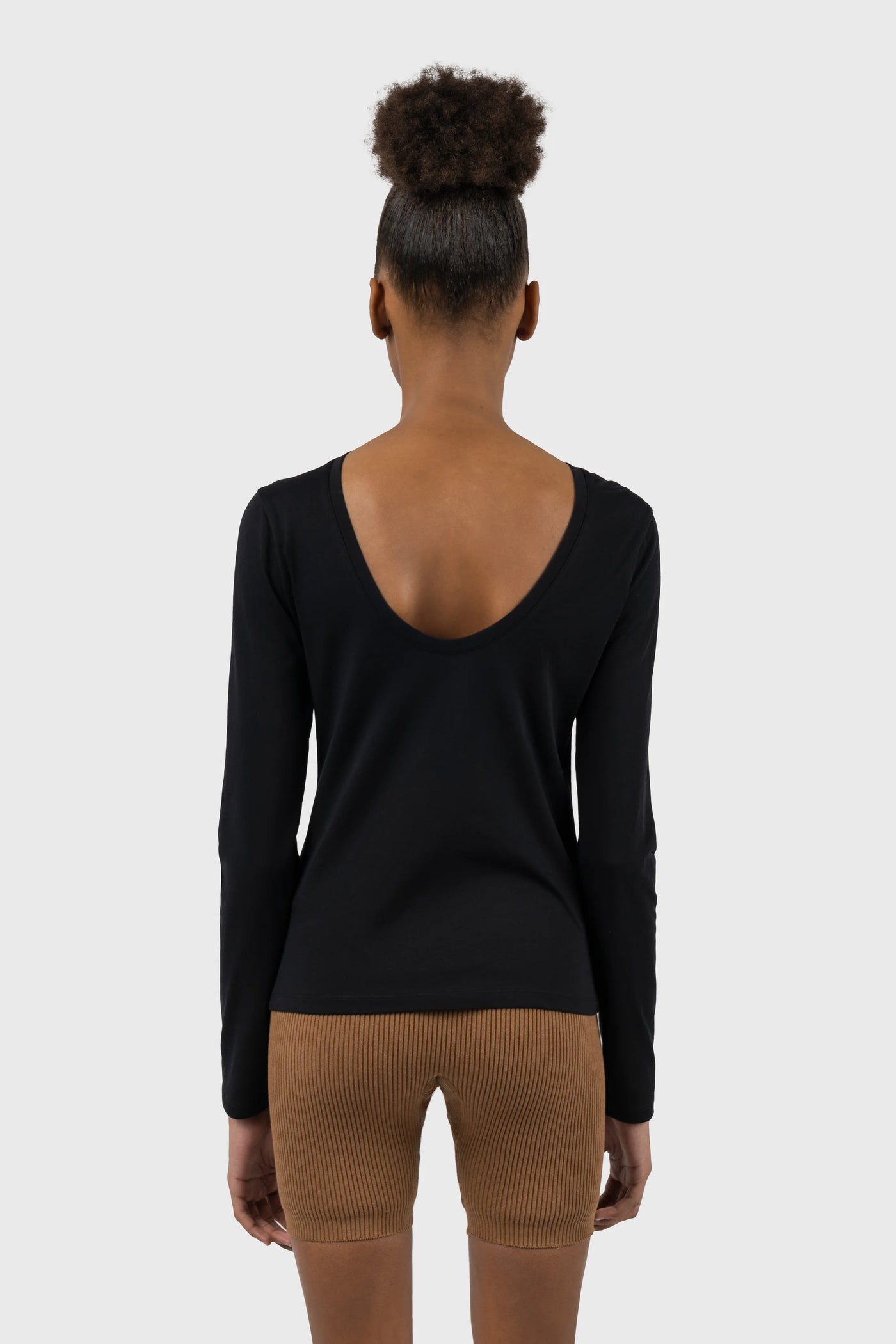 Scoop Back Long Sleeve Top