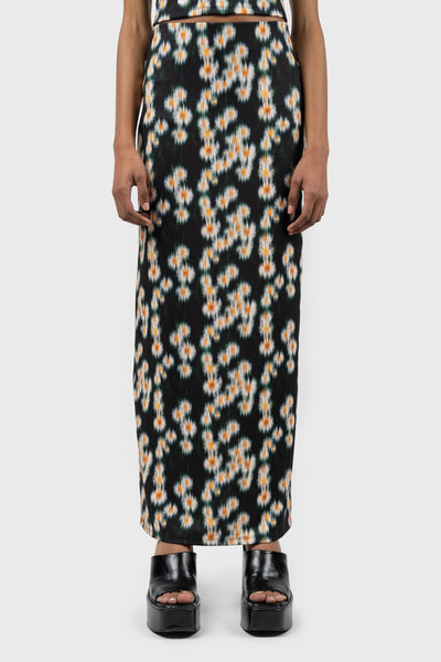 Low Rise Jersey Column Maxi Skirt