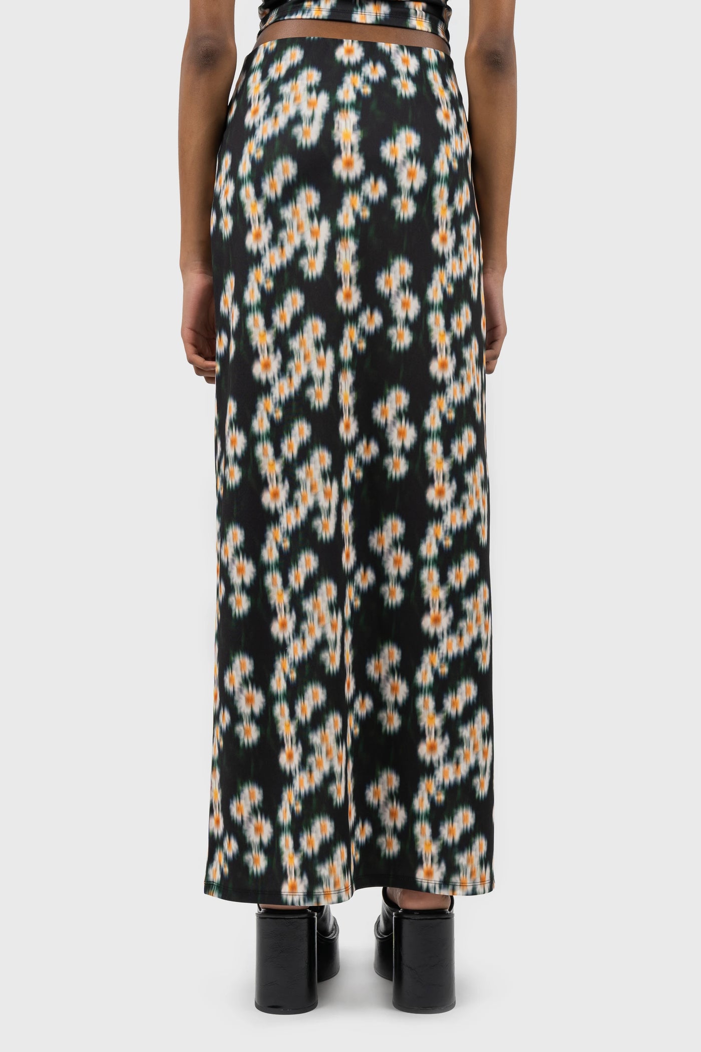 Low Rise Jersey Column Maxi Skirt