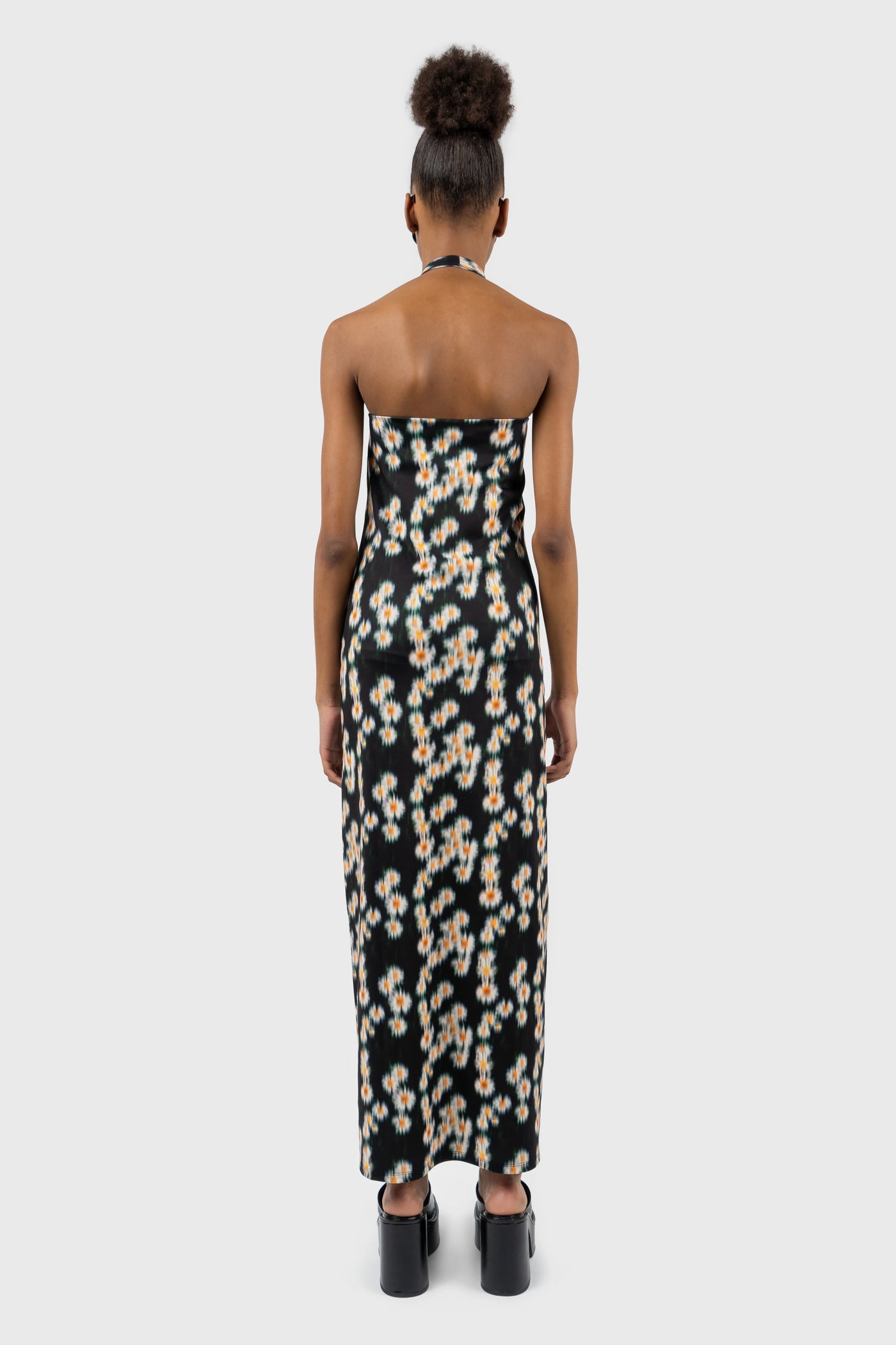 Cross Halterneck Jersey Column Maxi Dress