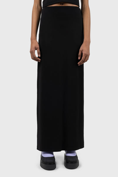 Low Rise Jersey Column Maxi Skirt