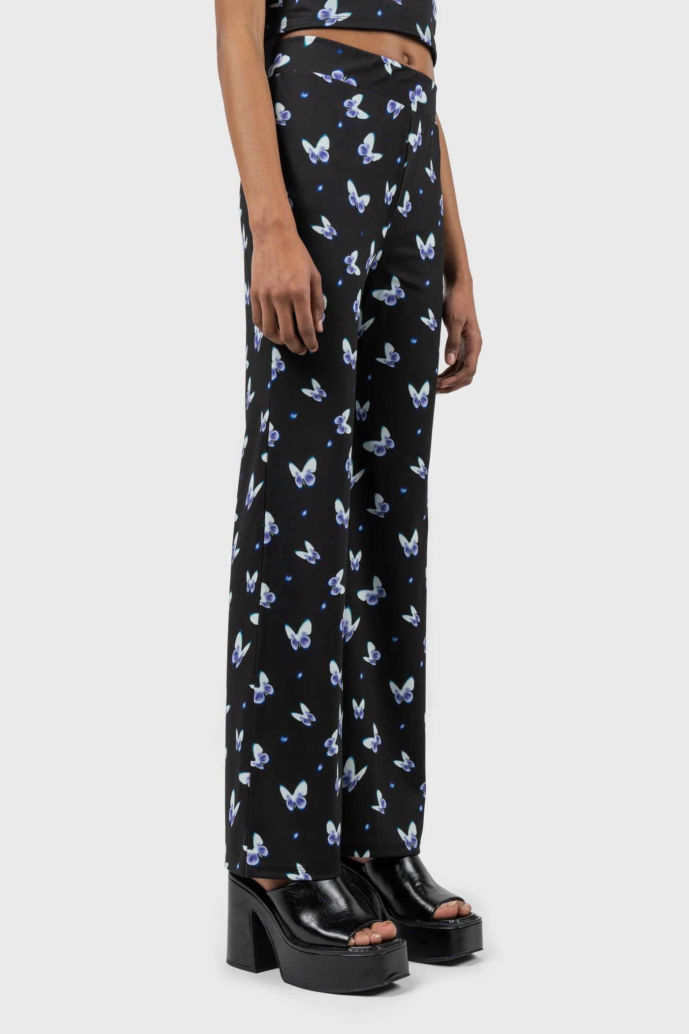 Butterfly Print High Waist Flare Leggings